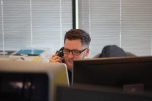 Staff at Berkeley communications working on the phone.