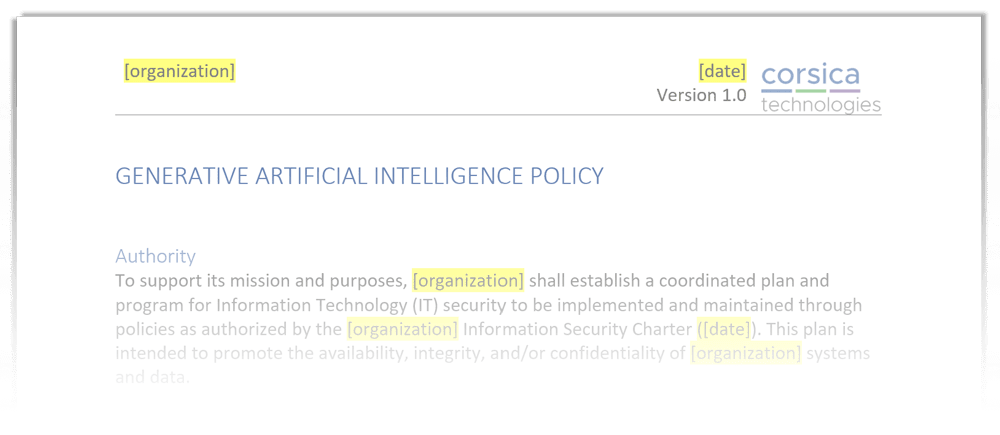 AI Policy Template - FREE Download - Corsica Technologies