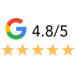 Corsica Technologies Google Reviews 4.8 black font.