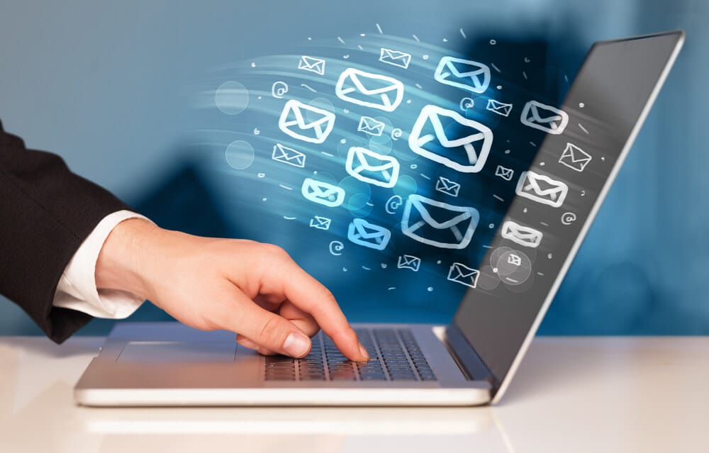 Concept of sending e mails from your computer.