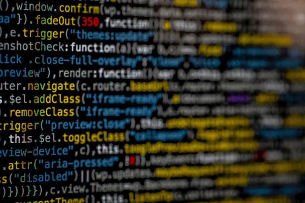 Computer code in different colors.