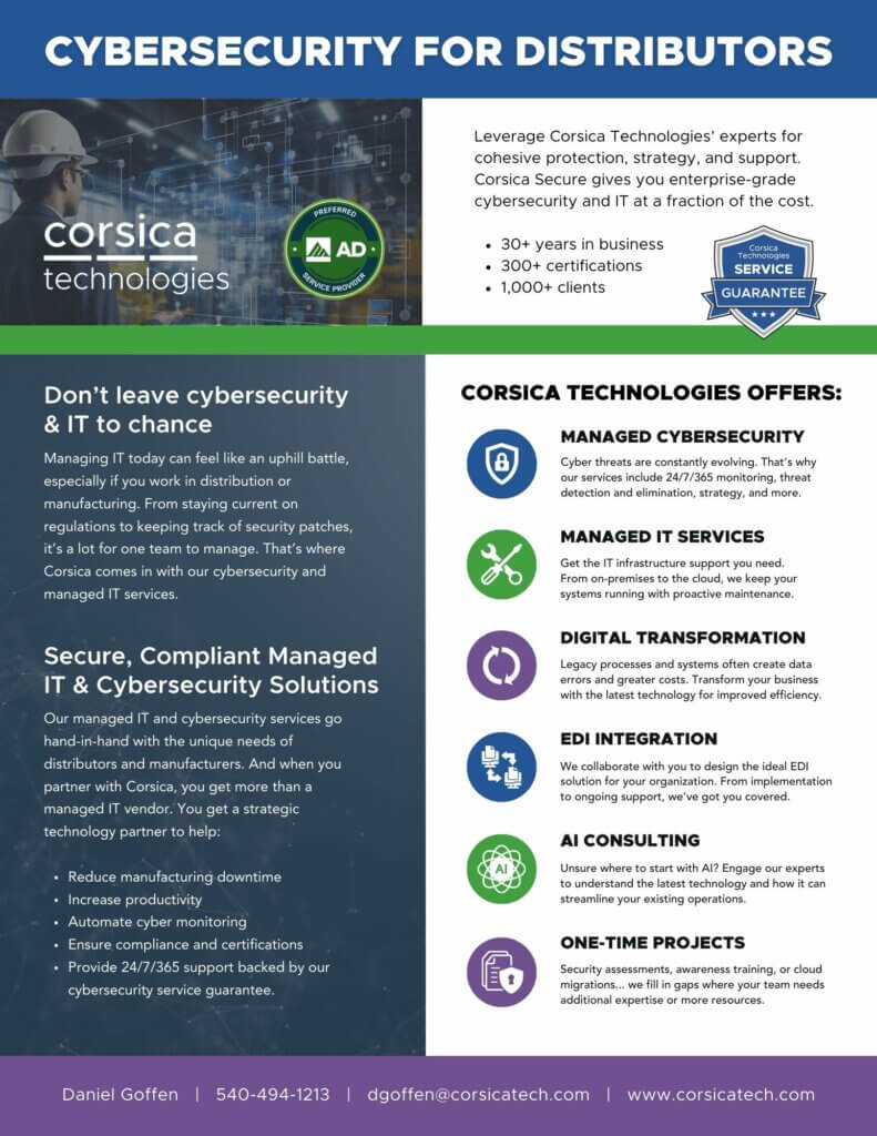 Corsica Tech Solution Sheet AD Service Providers