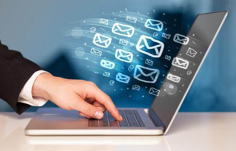 Concept of sending e mails from your computer.