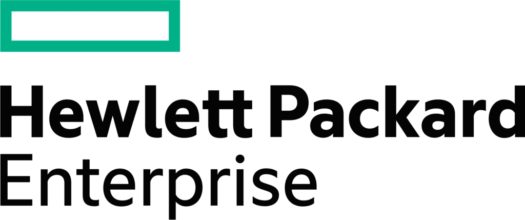Hewlett Packard Enterprise logo.