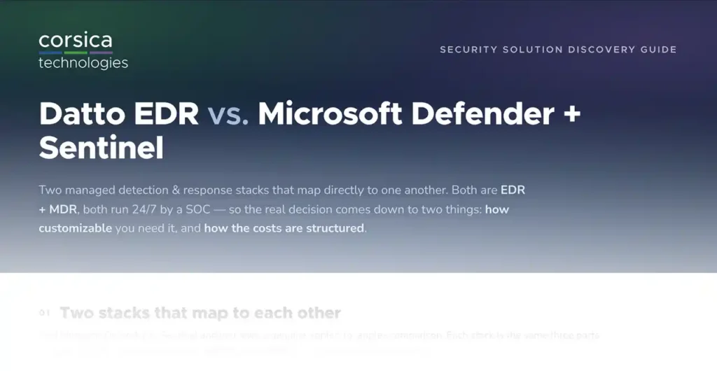 Datto vs. Microsoft Defender/Sentinel